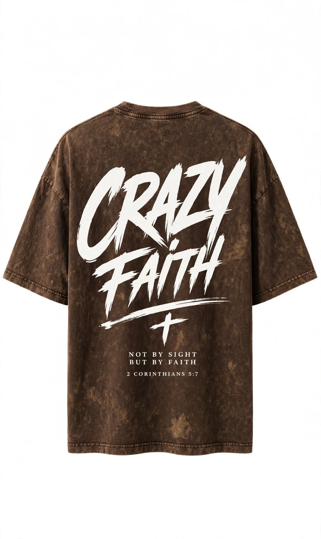 CRAZY FAITH Mocha Brown Acid Wash Oversized T-Shirt – Faith Streetwear