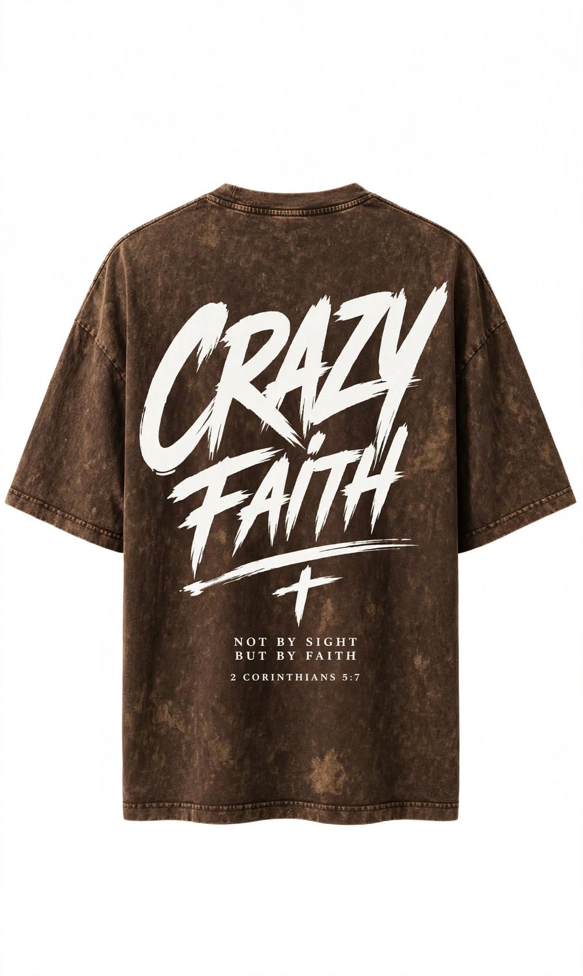 CRAZY FAITH Mocha Brown Acid Wash Oversized T-Shirt – Faith Streetwear