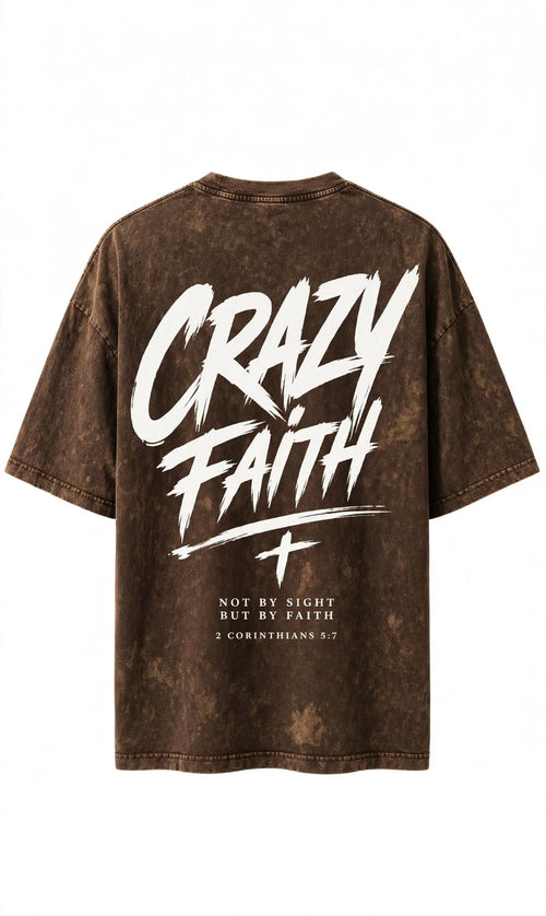 CRAZY FAITH Mocha Brown Acid Wash Oversized T-Shirt – Faith Streetwear