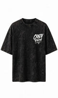 CRAZY FAITH Oversized Tee – Vintage Black Acid Wash