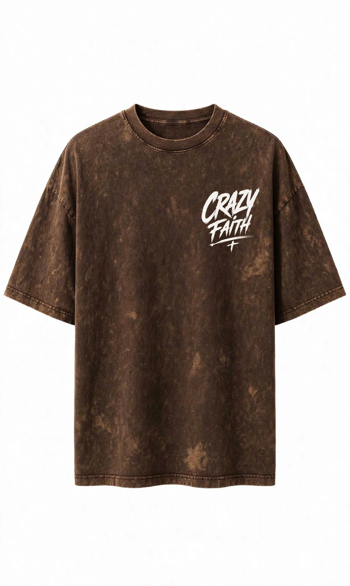 CRAZY FAITH Mocha Brown Acid Wash Oversized T-Shirt – Faith Streetwear